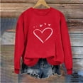 thumbnail image 5 of Valentine's Womens Sweatshirt Fleece Lined Hoodies Round-Neck Long Sleeve Shirts Cute Heart Printed Shirts Graphic Clothes Warm Winter Outfits Casual Loungewear, 5 of 7