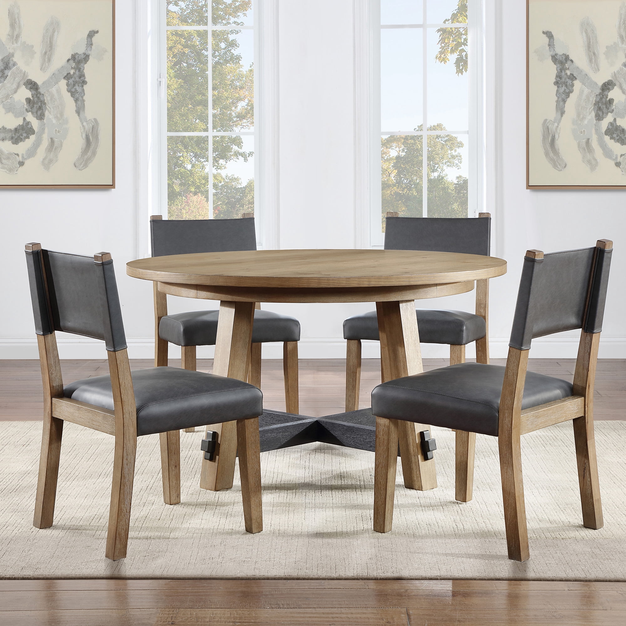 Steve Silver Aubrey Driftwood Finish 54-inch Round Dining Table