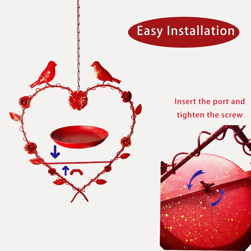 Stijggn Hummingbird Feeders for Outdoors Birdfeeder Hanging for Garden Yard Outside Hanging Bird Feeder Tray - Metal Mesh Platform Feeders Great for Attracting Wild Birds