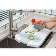 thumbnail image 6 of SENSETH 1 Pc Retractable Drain Basket Cutting Board Multifunction Non-slip Kitchen Chopping Block Cutting Board with Storage Basket (Random Color), 6 of 9