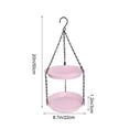 thumbnail image 3 of SCNOR 2-in-1 Pink Hanging Bird Feeder Outdoor, Double Layer Bird Bath & Seed Feeder, Weather Resistant Plastic for Garden Patio, 3 of 6