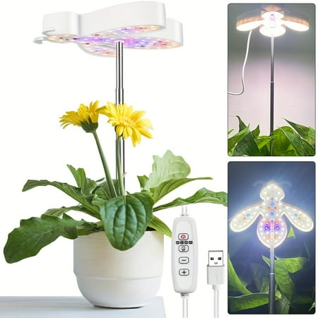 

Plant Grow Light LED Growing Light Full Spectrum for Indoor Plants Height Adjustable Growth Lamp with 5 Adjustable Brightness 4/8/12/18H On/Off Timer Idea for Large Plant Light