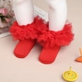 thumbnail image 2 of Haitryli Baby Girls Princess Dress Socks Tulle Mesh Ruffle Ankle Socks for Toddler Infants Kids Red 1-3, 2 of 5