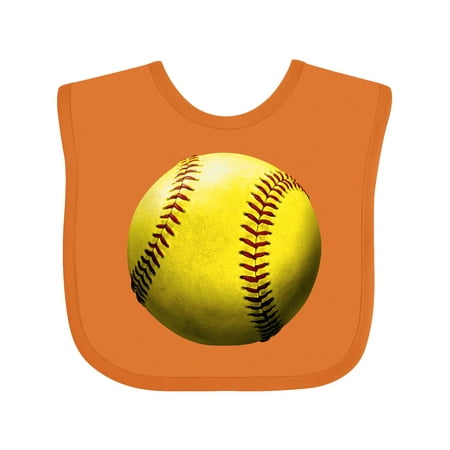 

Inktastic Yellow Softball Gift Baby Boy or Baby Girl Bib