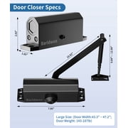 Baridwon LetBlack Small Automatic Door Closer, Hydraulic Soft Close No Slam for Home, Heavy Duty Security
