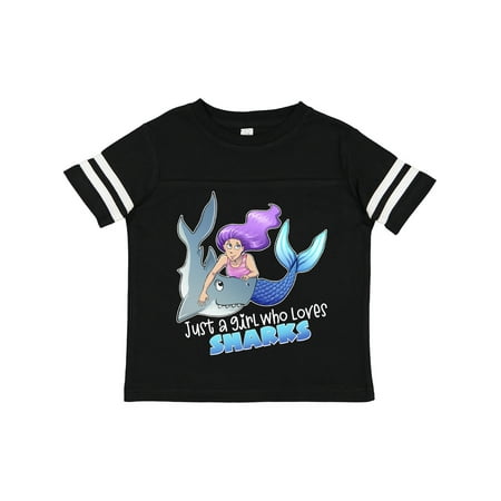 

Inktastic Just a Girl Who Loves Sharks- Mermaid Gift Toddler Toddler Girl T-Shirt