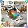 thumbnail image 4 of Rainbow Tie Dye Ink Pattern Rectangle Tablecloth 60"x84",Waterproof Polyester Rectangle Table Cloth, Wipeable Spillproof Polyester Tablecloth for Dining, Camping, Indoor and Outdoor, 4 of 5