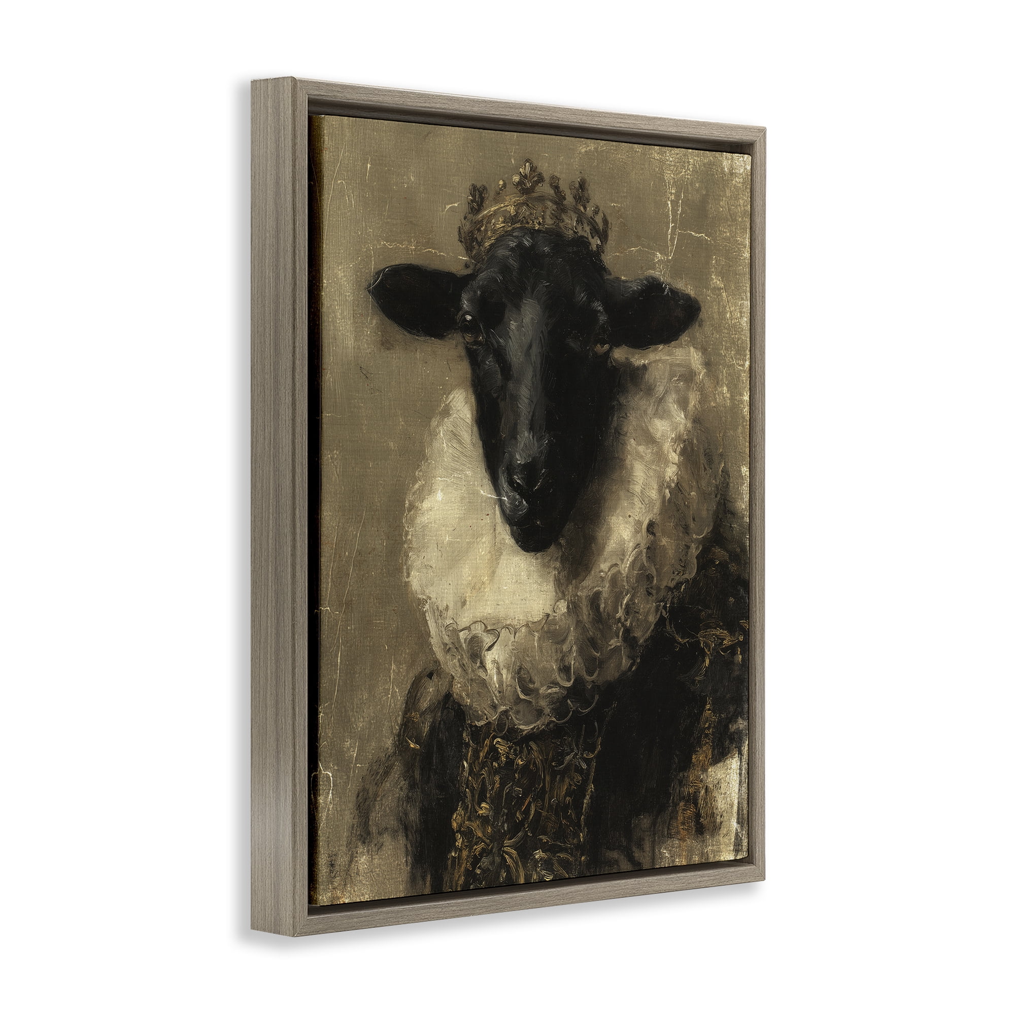 Stupell Industries Noble Ram Portrait Brown Framed Floater Canvas Wall Art, design by Svetlana Aleynikova