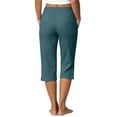 thumbnail image 4 of Cotton Linen Capri Pants for Women Petite Tailored Split Button Elastic Waist Capris Light Weight Summer Casual, 4 of 7