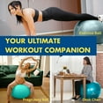 thumbnail image 2 of ProBody Pilates Ball Exercise Ball for Stability, Therapy Ball Workout Ball or Birthing Ball for Pregnancy (Mist, 65 cm), 2 of 8
