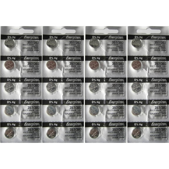 20 Energizer 357/303 Multi-Drain Zero Mercury Batteries