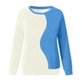 thumbnail image 5 of Miluxas Women's Oversized Sweatshirts Crew Neck Long Sleeve Shirts Casual Loose Pullover Tops Fall Clothes Light Blue XL(XL), 5 of 5