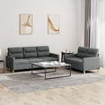 thumbnail image 1 of vidaXL 2 Piece Sofa Set with Cushions Dark Grey Fabric, 1 of 4