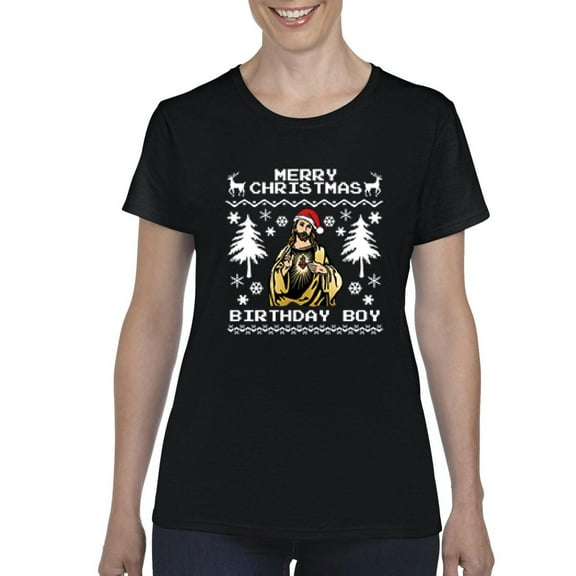 MmF - Women's T-Shirt Short Sleeve - MERRY XMAS FROM JESUS