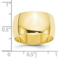 thumbnail image 7 of 10K Yellow Gold 12mm Half Round Band Ring Size 4.5, 7 of 7
