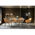 thumbnail image 3 of LeisureMod Modern 55” Rectangular Dining Table for 4 to 8 People with Sintered Stone/Glass Top and Acrylic Base Kova Series in White, 3 of 10