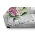 thumbnail image 3 of Floral Soft Flannel Fleece Throw Blanket, Hydrangea Flower Bouquet in Watercolor Blossoms Botany Petals Image, Cozy Plush for Indoor and Outdoor Use, 50" x 60", Pink Yellow Forest Green, by Ambesonne, 3 of 6