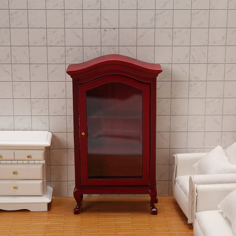 1:12 doll house DOLLHOUSE model house mini furniture accessories pure white arc top collection cabinet