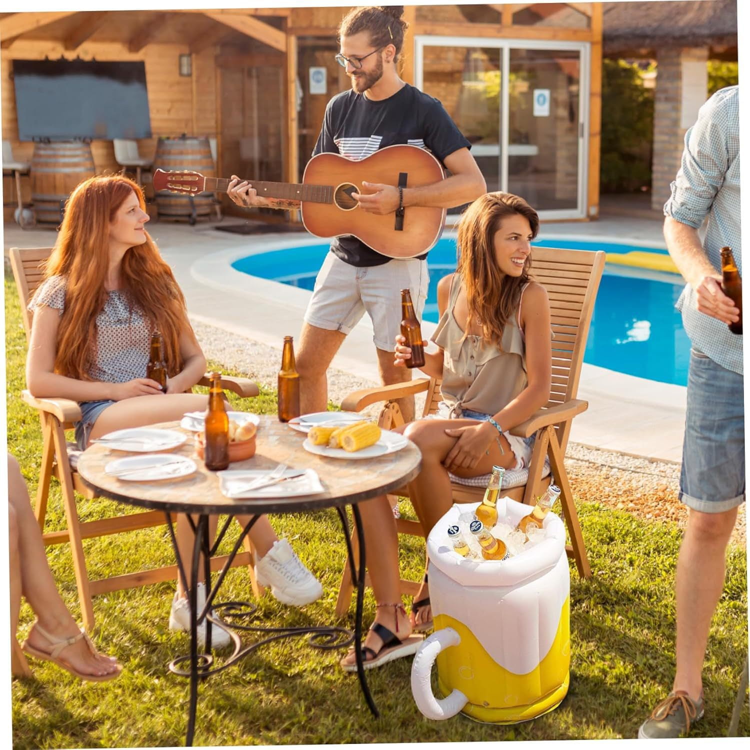 Oversized Inflatable Beer Can Cooler Beer Cup Beverage Cooler for Oktoberfest Floating Drink Cooler Box Summer Pool Party Decoration