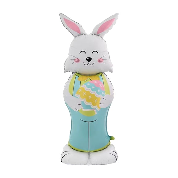 59 Inch Easter Bunny Foil Balloons with Base Standing Rabbit Pink Blue for Spring Party