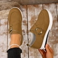 thumbnail image 6 of Miluxas Women's Solid Color Canvas Shoes, Casual Flat Loafers, Comfortable & Light-Weight Women's Daily Travel Shoes Brown 7(39), 6 of 9