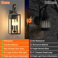 thumbnail image 2 of Luz de Pared Exterior Yochoice 3 Luces 48 cm Resistente al Agua Negra, 2 of 7