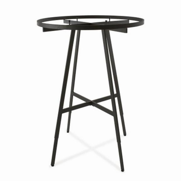 Econoco Matte Black Round Clothing Rack, Rectangular Tubing Hangrail, 42" Diameter