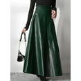 thumbnail image 5 of ZANZEA Women Spring Solid Color Zipper Big Swing Party Long Skirts, 5 of 6