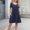 🔥 Navy, variant on Sentmoon Tropical Dresses for Women Cocktail Short Sleeve Crew Neck Hawaiian Dresses for Women Solid Color Breathable Loose Fit Wedding Guest Dress with Pockets Hawaii for Work Casual M