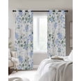 thumbnail image 3 of Blue Flower Blackout Curtains 90 Inches Long for Bedroom, Sage Green Eucalyptus Leaf Farmhouse Country Thermal Insulated Room Darkening Black Out Window Curtain Panels Grommet Drapes for Living Room, 3 of 8