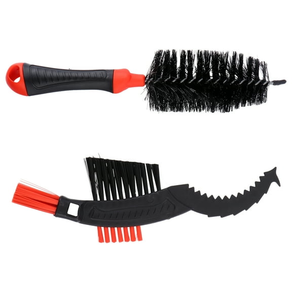 GOOHOCHY 2 Pcs Tire Brush Set Bike Chain Cleaner Bicycle Cleaning Red