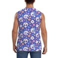 thumbnail image 4 of Lsque flower Skull cartoon Print Men's Cotton Blend Sleeveless Muscle Shirts (S-3XL)- Moisture Wicking, Odor Protection, UPF 30+,3X-Large, 4 of 8