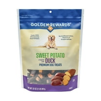 Golden Rewards Sweet Potato Wrapped with Duck Premium Dog Treats, 32 oz Bag