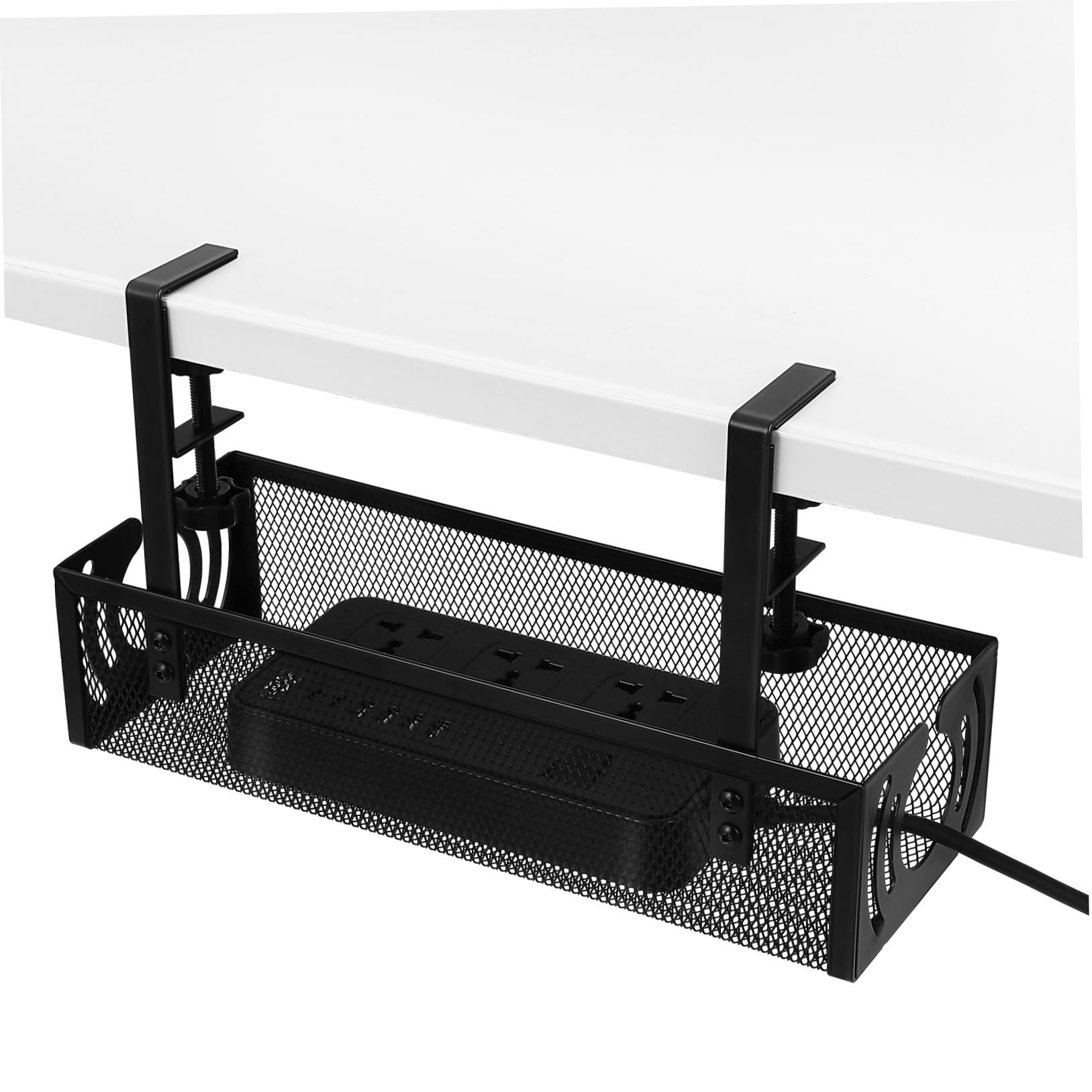 OUNONA under Desk Cable Management Tray Cable Management Rack 34.00X12.00X8.00CM Black