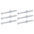 thumbnail image 1 of Uxcell 6 Paquete Tornillos para Marco de Cama, Tornillos de Cabeza Hexagonal M6 x 80mm, Tuercas de Barril para Camas Literas, Tornillos de Muebles con Cabeza Ranurada para Sillas y Cunas, Plata, 1 of 6