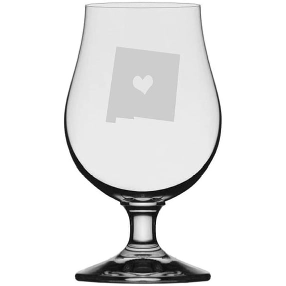 New Mexico Heart States Etched 13.25oz Iona Beer Glass