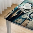 thumbnail image 5 of Acheng Pelicans Wooden Pier Serene Environment Square Tablecloth with Elastic Edge 100% Polyester Fiber 46*46, 5 of 8
