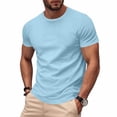 thumbnail image 2 of S-5X Plus Size T Shirts for Men Big & Tall Short Sleeve Crewneck Tees Tops Quick-Drying Solid Color Pullover Breathable Athletic Workout T-Shirts, 2 of 8