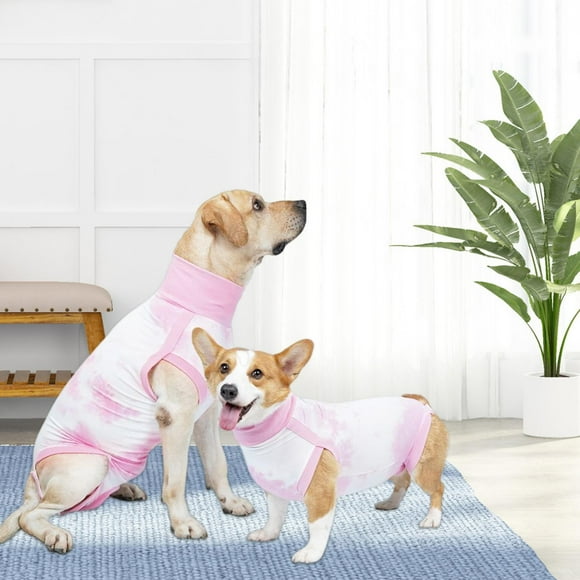 Traje de recuperación para perros perfecl protector de heridas abdominales Rosado S
