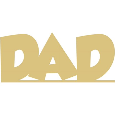 Word Dad Cutout Unfinished Wood Fathers Day Home Décor Door Hanger MDF Shape Canvas 2 (12")