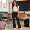 thumbnail image 2 of WERYOUNG School Uniform For Girls High Waist Solid Color Flared Leg Trousers Kids Girls Loose Fit Back To School Pants 13-14 Years, 2 of 6