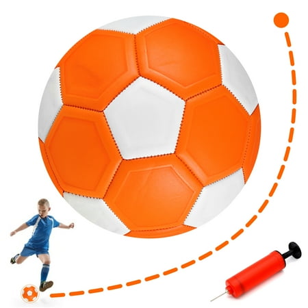 Linkidea Curve Soccer Ball Size 4 Swerve Soccer Ball for Kids Youth Football Kick Curving Like The Pros Backyard Game Gift for Boys and Girls (Orange)