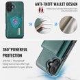 thumbnail image 3 of PU Leather Wallet Phone Case Compatible with iPhone 16 Plus, with Card Holder 2 in 1 Detachable Back Cover for iPhone 16 Plus, RFID Blocking Kickstand Heavy Duty Classic Magnetic - Green, 3 of 11
