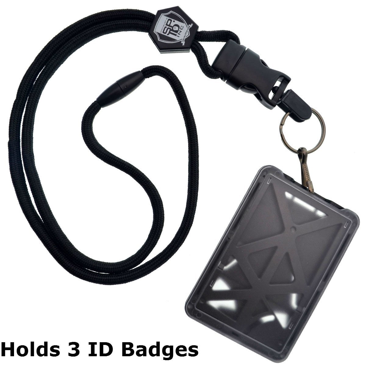 Heavy Duty Leather PU Necklace Lanyard with Key chain for ID badge holder 