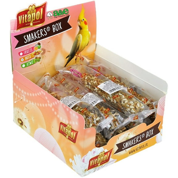 AE Cage Company Smakers Cockatiel Nut Treat Sticks [Bird Cockatiel Treats, Bird Treat Sticks, Bird Top Sellers, AE Cage Company, Bird Supplies] 12 count