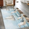 thumbnail image 3 of 3'x5' Area Rugs, Coastal Seagull Indoor Outdoor Area Rug for Living Room Bedroom, Summer Beach Vintage Nautical Sailboat Washable Bathroom Rugs Kitchen Floor Carpet Mats Home Decor Aesthetic, 3 of 8