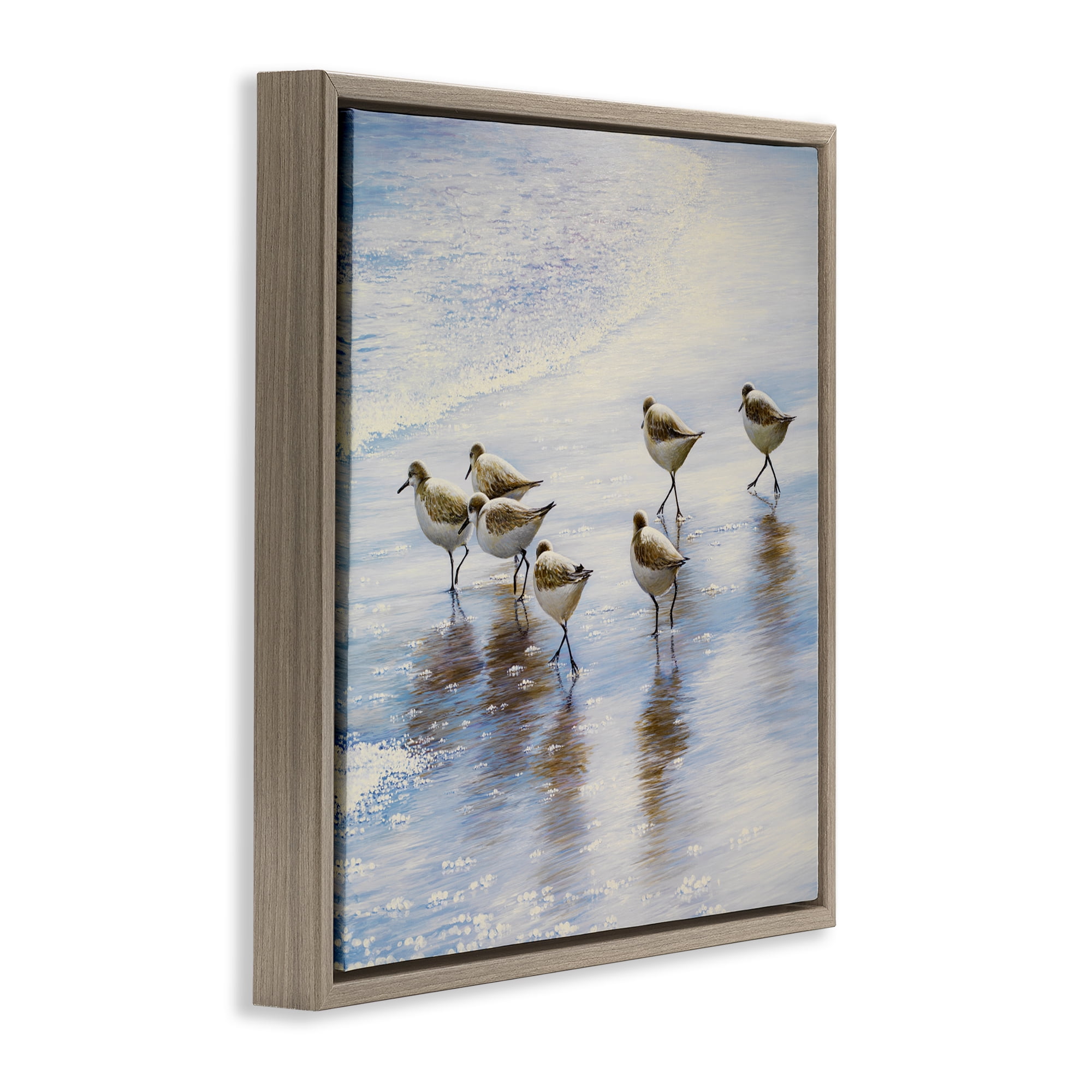 Stupell Industries Sand Dancers on Shore Brown Framed Floater Canvas Wall Art, design by Bruce Nawrocke