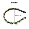 thumbnail image 2 of Unique Bargains 1 Pcs Faux Pearl Rhinestone Headband Bling Padded Hairband Sparkle for Women Green 0.59 Inch Wide, 2 of 7
