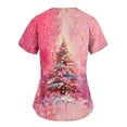 thumbnail image 3 of Xfvqtps Christmas Scrub Tops for Women Soft V-Neck Scrubs Comfortable Lightweight Nursing Uniforms Christmas Printed Short Sleeve Protective Top Working Uniforms with Pockets Multicolor, 3 of 3