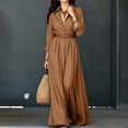 thumbnail image 5 of Aimik Women's Long Sleeve Button Down Maxi Shirt Dress Belted V-Neck Loose Fit Casual Flowy Maxi Dress, 5 of 6